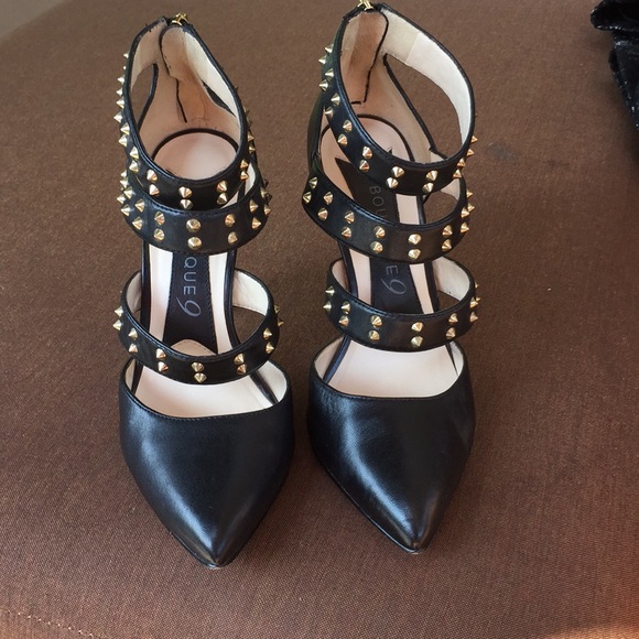 Boutique 9 Shoes - Studded black heels with zip back